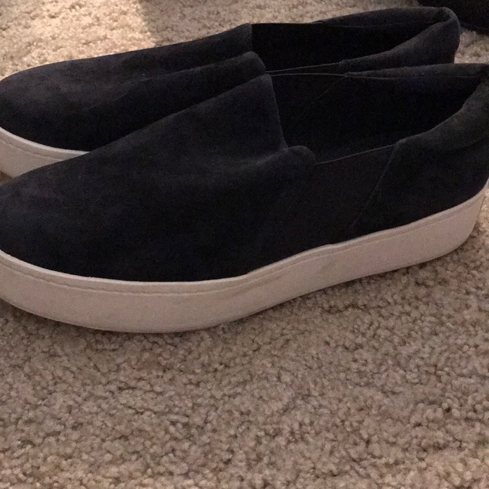 Vince Navy Suede Slip-Ons, worn twice